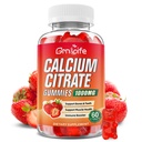 Calcium-Zitrat-Gummien, Zucker freies Calcium-Zitrat 1000mg für Muskel Gesund, Absorption Calcium-Ergänzungen für Erwachsene & Kinder, Erdbeere, 60 Graf