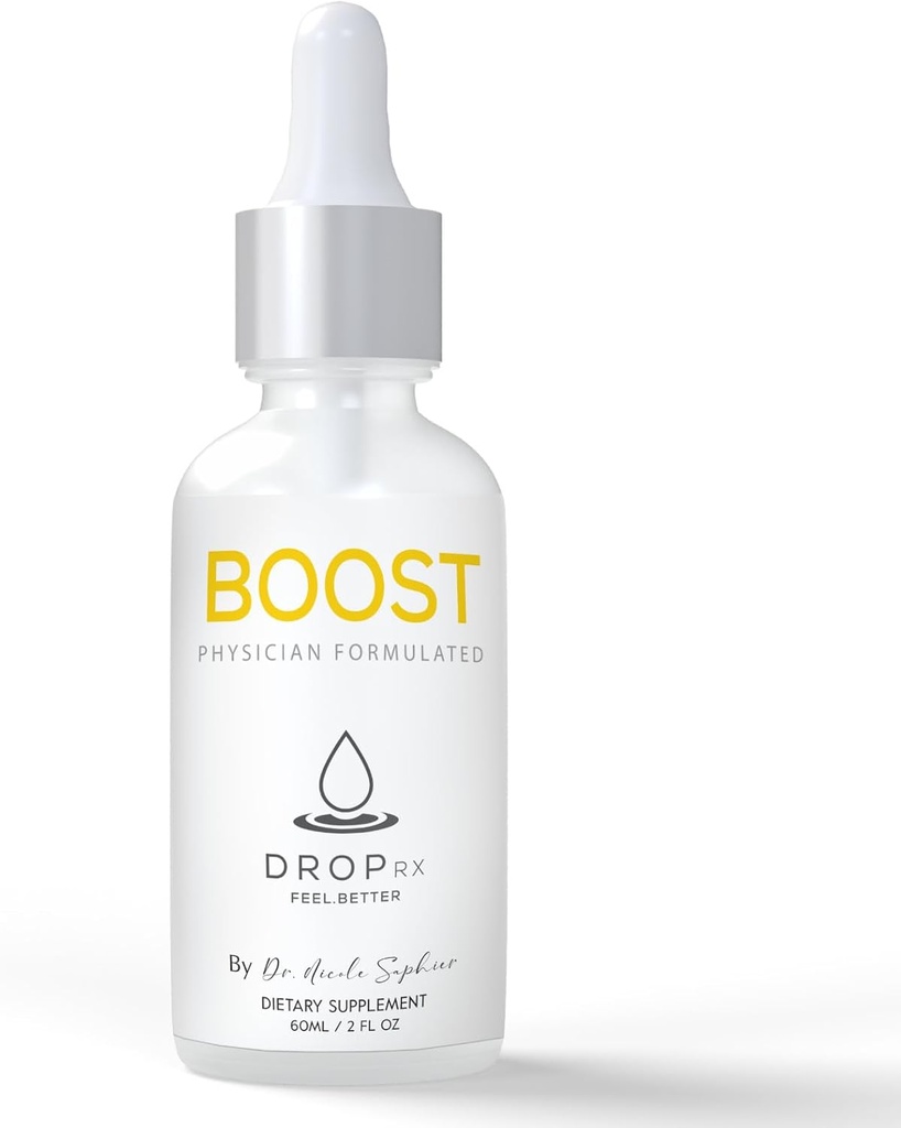 DropRx Boost von Dr. Nicole Saphier – Maca Root, Ashwagandha, Lions Mane & Peppermint Blatt Extrakt für Vitalität Unterstützung, Non-GMO, Vegan, Gluten-Free, Kosher, Made in USA (2 Fl Oz)