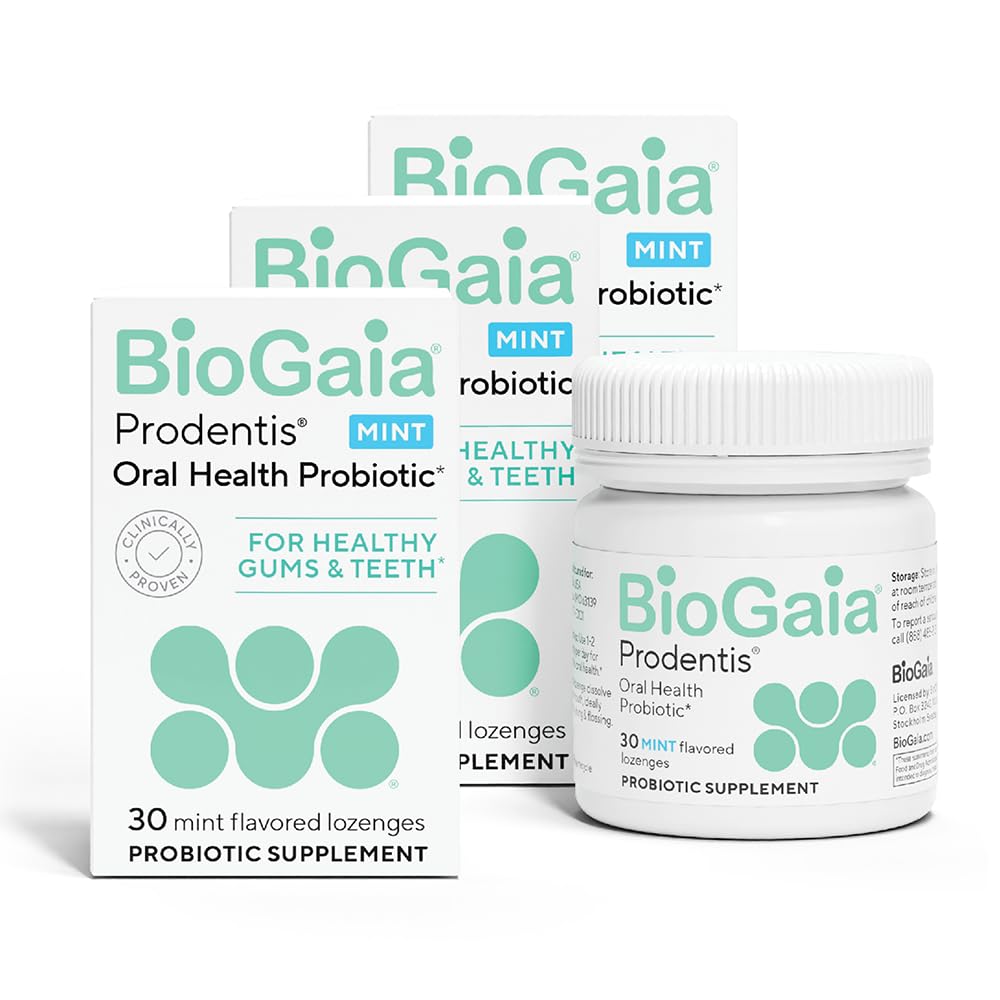 BioGaia Prodentis 3-Pack | Dental Probiotic Lozenges | Promote Healthy Gums & Teeth | Defend Against dental problems | Replenish Oral Microbiome | Verbessere Mundgesundheit | Mint Flavor | 90 Tage Versorgung