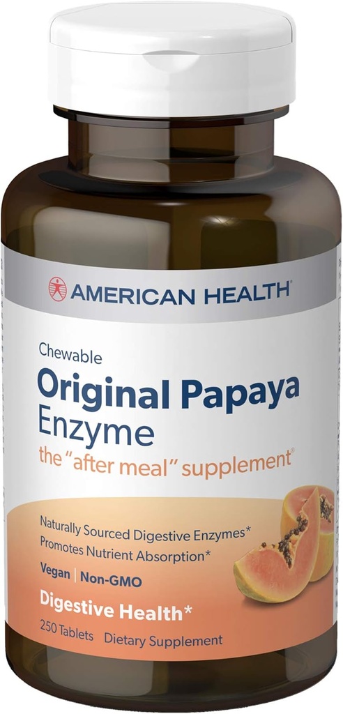 American Health Products - Original Papaya Enzyme, 250 chewable Tablets