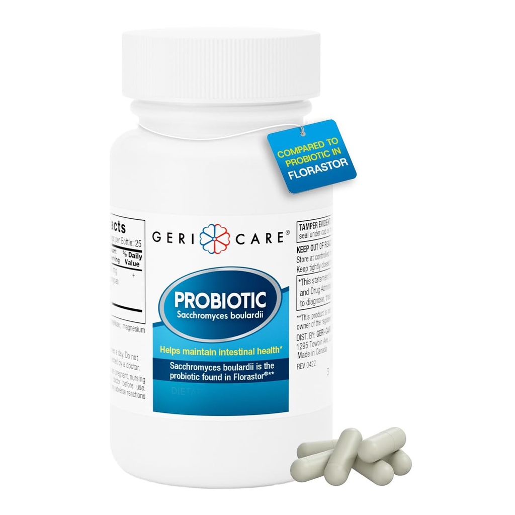 GeriCare S. Boulardii Probiotic Saccharomyces Boulardii - Probiotics for Digestive Health for Women & Men - 500mg - Vergleichen Sie mit The Active Ingredient in Florastor Probiotic Gut Formula (50 Kapseln)