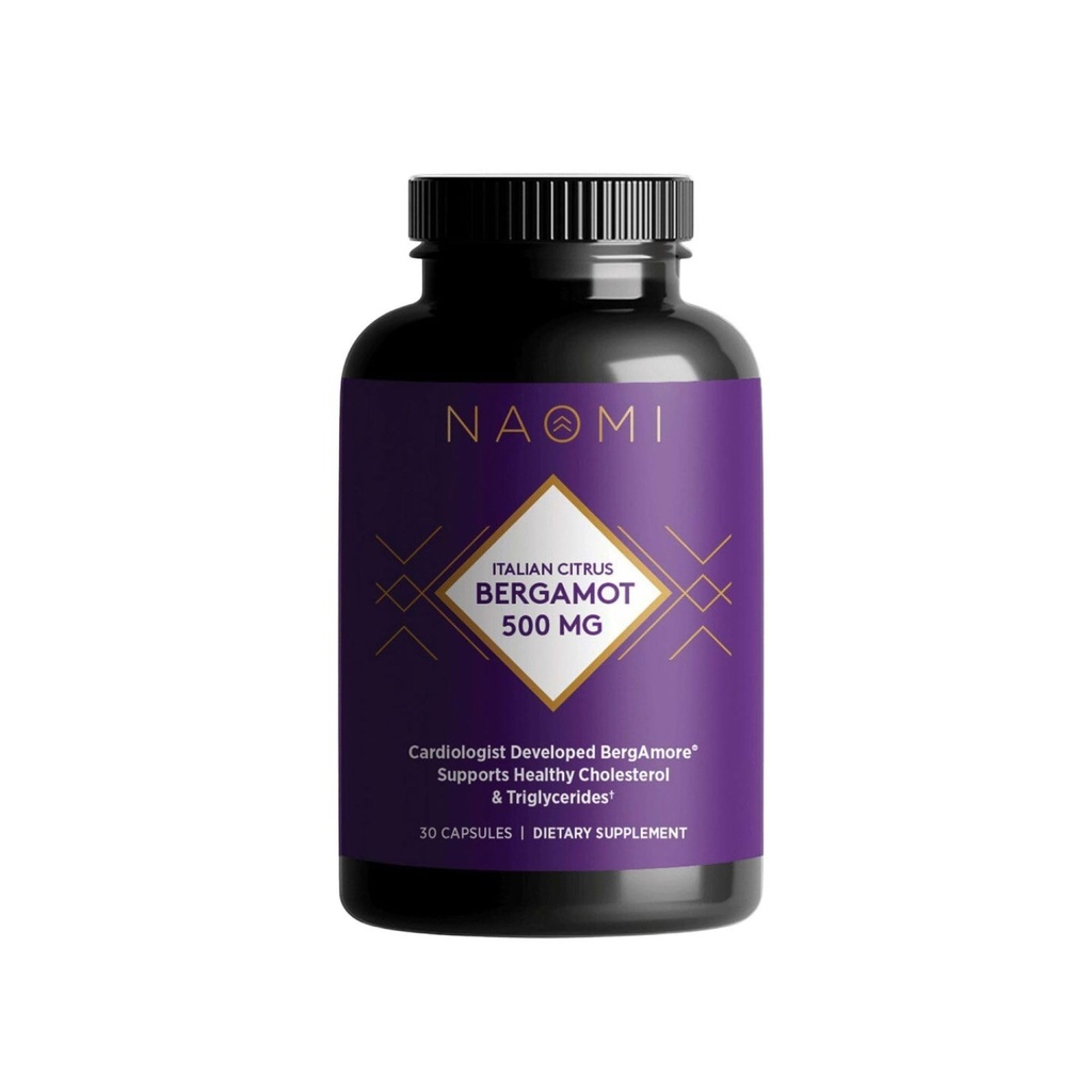 NAOMI Italienische Citrus Bergamot 500mg Preis-Winning Cardiologist Dvlpd, um gesunde Cholesterol & Triglycerid Levels bereits in Normal Range zu unterstützen, w/ 7 Schlüssel-Polyphenole, Bergamotte, VIT C, 30-Day Supply