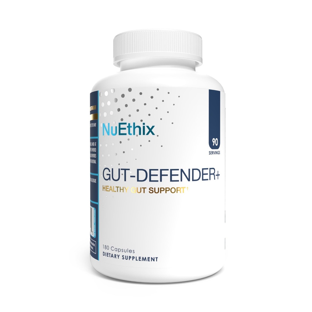 NuEthix Formulierungen Gut Defender+ Microbiome Balance Nahrungsergänzung, 180 Kapseln, 90 Portionen