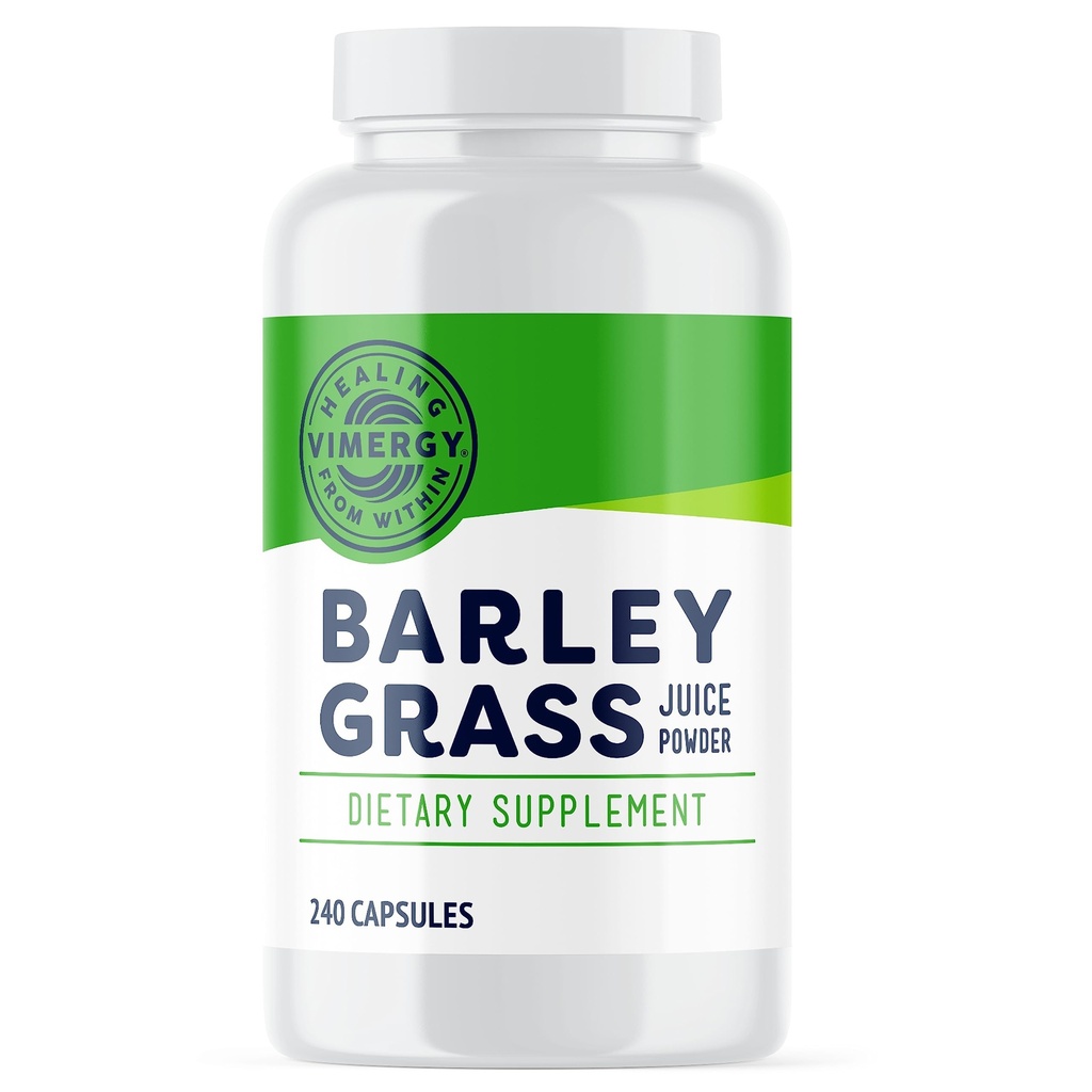 Vimergy Barley Grass Juice Capsules– Clean Superfood-Packed Capsule – fördert kardiovaskuläre Gesundheit* – Non-GMO, Vegan & Gluten-Free – 240 caps