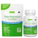 Triple Magnesium Complex 180 Tabletten + Zink Complex Vegan Bundle, hohe Absorption Chelat Magnesium + 25mg Chelat Zink Picolinat & Bisglycinat mit Kupfer, von Igennus