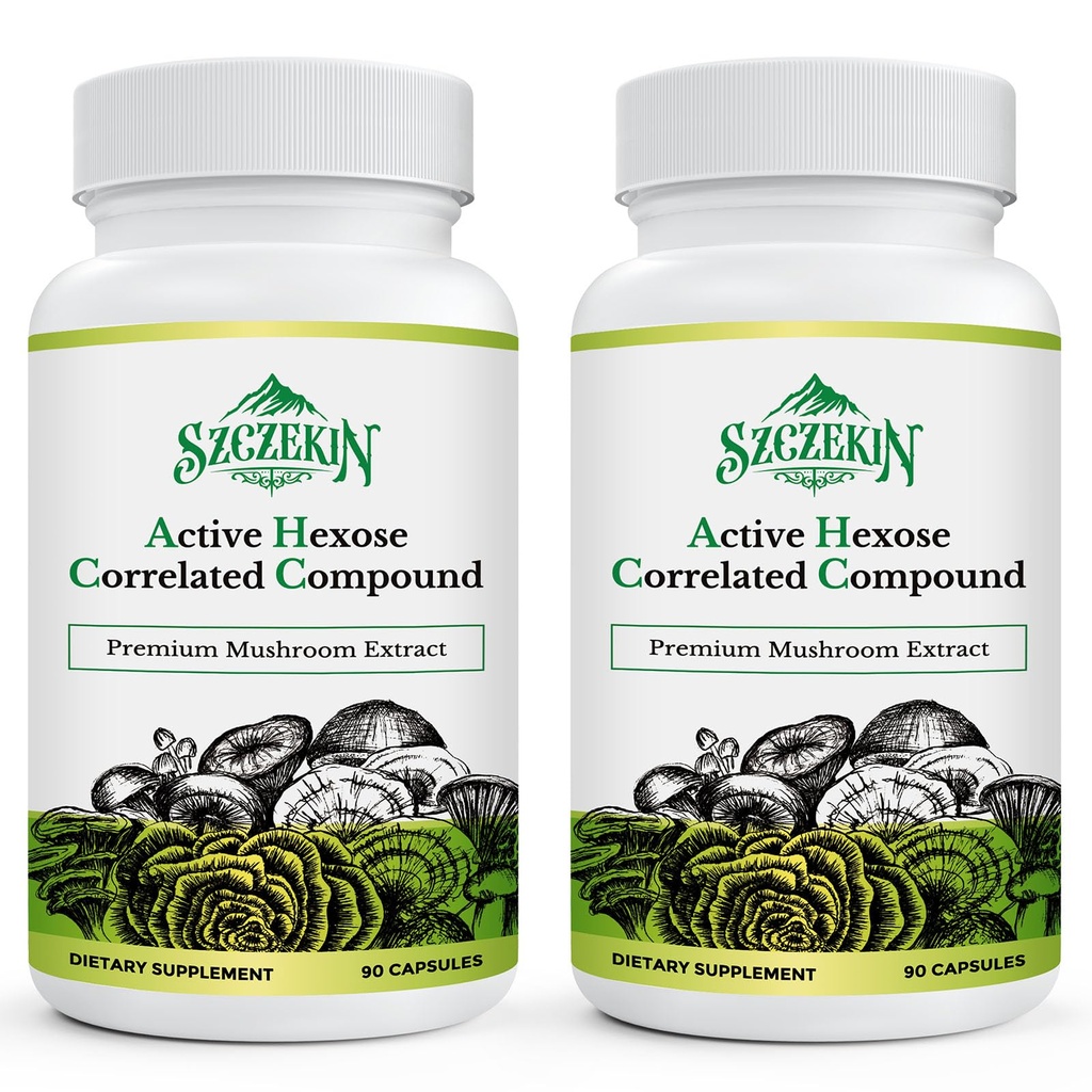 Wirkstoff Hexose korrelierte Verbindung 1500 mg Ergänzung, natürliche 8 Pilzextrakt Ergänzung, Immunsystem, Leberfunktion, natürliche Killer und T-Zellen Aktivität, 180 Veggie Kapseln