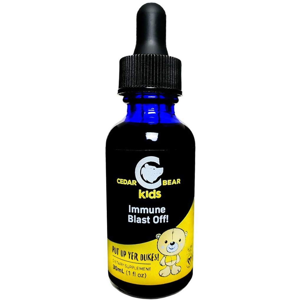 Cedar Bear Immune Blast Off! für Kinder eine flüssige Kräuterergänzung, die die Reaktion des Immunsystems durch den Körper unterstützt und aktiviert, speziell im Atemsystem 1 FL Oz