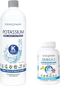Eniva Liquid Ionic Potassium (32oz) und Omega-3 Fish Oil (60 caps) Boost Metabolic Funktion, Energie und Immunsystem