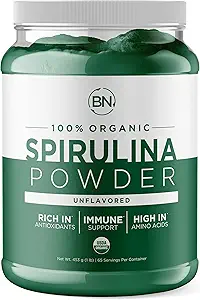 Spirulina Powder Organic 1lb -129 Servierungen 3.5g Serviergröße - USDA Zertifiziert - RAW Nährstoff dicht Über 70% Protein pro Servierung - Reinste Quelle Vegan Protein - Superfood