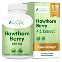 Rein ganzheitliche Hawthorn Berry - 150 Vegan Kapseln - 5 Monate Versorgung - Hohe Festigkeit 4:1 Extrakt - Non-GMO Hawthorne Ergänzung - Unterstützt Herz-Kreislauf- & Verdauungsstörungen