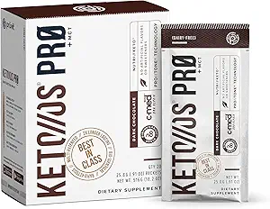 Pruvit Keto//OS Pro Dark Chocolate + MCT Ketone - Keto//OS Pro Supplement für Energie-Boost, bessere Verdauung und hilft, den Aging-Prozess zu bekämpfen - 20 Pack