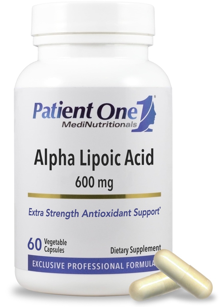 Patient One Alpha Lipoic Acid (ALA) 600 mg | Antioxidans Supplement zur Unterstützung von Nerve und Lebergesundheit* | 60 Kapseln