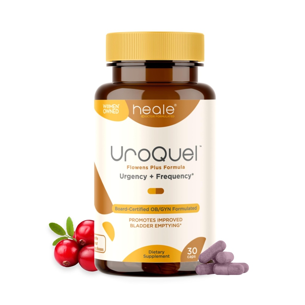 UroQuel - Natural Bladder Control Cranberry Supplement - Reduzieren Sie Bad Urgency, Häufigkeit, Inkontinenz, mit Flowens - OBGYN Formuliert - Cranberry Pillen für Damen und Herren - von Heale - 30 Kapseln