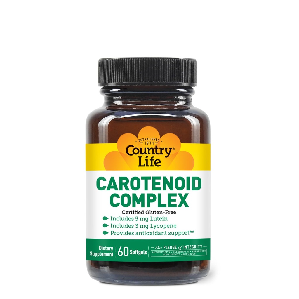 Country Life Carotenoid Complex with Lutein and Lycopene, 60 Softgels