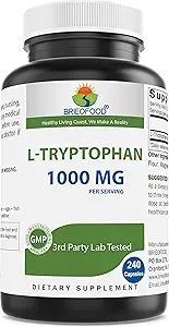 Brieofood L-Tryptophan 1000mg pro Servierung - 240 Kapseln - Unterstützt Poisitive Stimmung & Entspannung