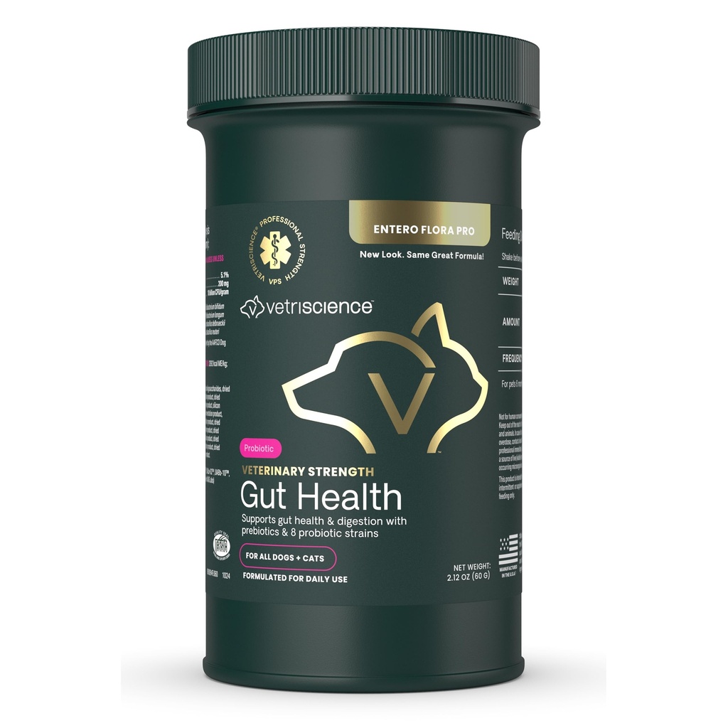 VetriScience Veterinary Strength Gut Health Powder - Gut Health Supplement für Haustiere - Immunitätsunterstützung - Pet-Friendly Probiotic Powder - Geschmackslos & Odorless - 60 Servietten