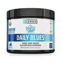 Zhou Daily Blues - Blue Spirulina Powder Organic, Blue Algae Energy Superfood Supplement für Smoothie, Vegan Drink Mix - Blueberry Flavor, 4.22 oz (25 Servierungen)