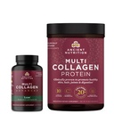 Antike Ernährung Multi Collagen Advanced Capsules, Lean, 90 Count + Multi Collagen Protein Powder, Unflavored, 45 Servierungen