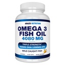 Arazo Nutrition Wild Caught Omega 3 Fish Oil – 90 Soft Gels – 4,080mg High EPA 1200mg DHA 900mg Zitronenflavor Burpless Softgels