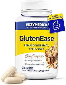 Enzymedica GlutenEase, Fortgeschrittene Verdauungsenzyme für Frauen und Männer, Fast-Acting-Formel für Bloating Relief & Digestive Health, Hilft Break Down Gluten & Casein, 120 Kapseln