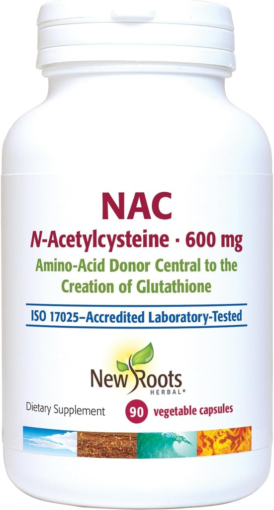 NAC Supplement N-AcetylCystein, NAC 600mg pro Servieren | Vegan, Non-GMO | Glutenfrei (90 Gemüsekapseln) | Neue Wurzeln Kräuter