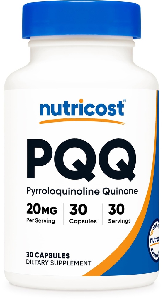 Nutricost PQQ (Pyrroloquinolin Quinone) 20mg, 30 Kapseln - Vegetarische Kapseln, Non-GMO, Glutenfrei