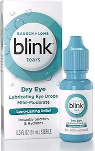 BLINK Tears Schmieren Augentropfen, Feuchtigkeitsspenden & Beruhigen für Mild zu moderaten trockenen Augen, mit Hyaluronat, Reduziert Unglück, lang anhaltende Hydration, Beruhigungen & Feuchtigkeit, 0,5 Fl Oz