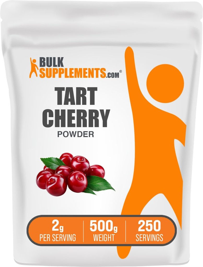 BulkSupplements.com Tart Cherry Powder - Fruchtpulver, Tart Cherry Supplements - Antioxidans Quelle, Glutenfrei & No Added Sugar, 2g pro Servierung, 500g (1.1 lbs) (Pack von 1)