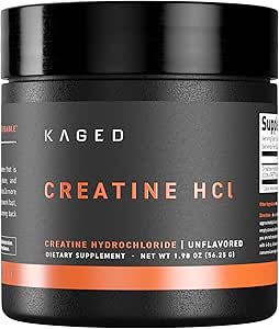 Kaged Creatine HCl Powder, Unflavored, Muscle Building and Recovery Supplement, Patented Formula, Highly Soluble Powder, 75 Servings