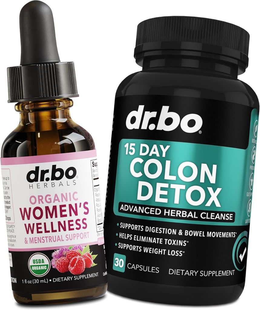 Hormon Balance für Frauen & Colon Cleanse - Organic Hormonal Balance Supplements Flüssige Tropfen & Menstruierende Cramp Periodenunterstützung - 15 Tage Darmreiniger Pillen & Probiotic Colon Cleanser Detox