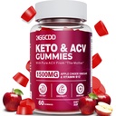 Keto ACV Gummies Advanced Weight Loss, Keto Gummy Supplement für Damen und Herren, mit 1500MG Apfel Apfel Apfel Apfelegar & Vitamin B12, Vegan & Non-GMO, Detox & Cleanse, Low-Carb, 60 Count