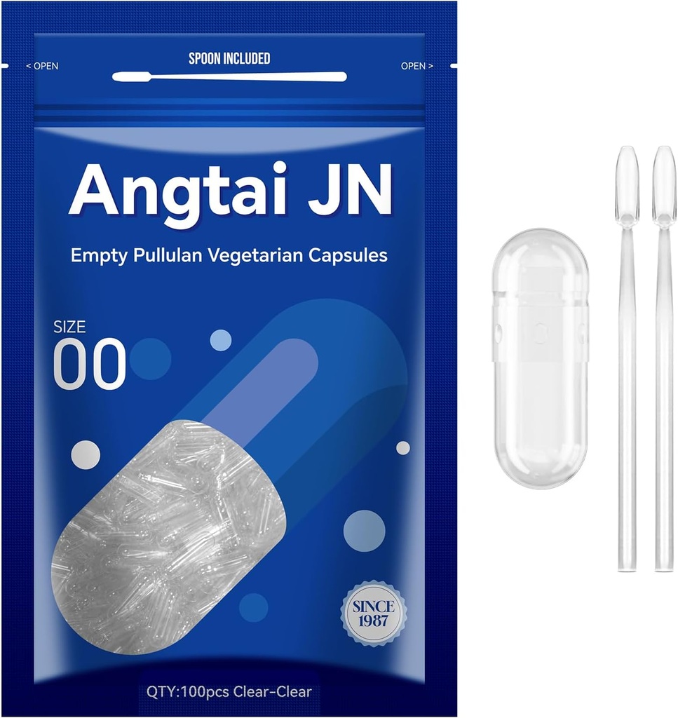 Leere Kapseln Größe 00 - Klare füllbare vegetarische Kapseln (100 Count) Größe 00 Leere Pullulan Kapseln mit zwei Micro Lab Spoons,- Veggie Kapseln Leere Kapseln für DIY Ihre eigenen Ergänzungen