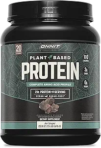 ONNIT Pflanzenbasiertes Proteinpulver, Vanilla Flavor, 20g Protein per Servieren, Vegan und Dairy Kostenlose Nahrungsergänzung mit 20 Portionen pro Tub, 21,9 Unzen