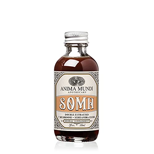 Anima Mundi Apothecary Soma 7 Mushroom Adaptogenic Elixir - Pilzflüssigkeit Extrakt Tinktur mit Reishi, Chaga, Lions Mane & Cordyceps - Vegan Immununterstützung Tinktur (2oz)