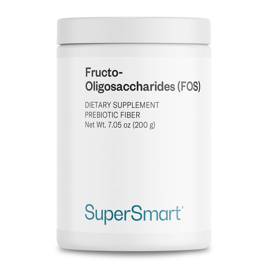 Supersmart - Fructo Oligosaccharide Pulver (Prebiotics FOS) - Oligofructose Inulin - Faserergänzung - Darmflora & Gut Health - Verdauungsunterstützung | Non-GMO & Gluten Free - 200 g