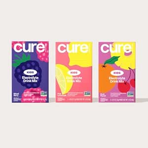Cure Hydration - Kids Electrolyte Drink Mix | Plant-Based Pediatrician Formulated Rehydration Powder | No Added Sugar, Non-GMO, Gluten-Free ed Pink Lemonade, Mixed Berry, Fruit Punch - Bundle