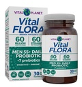 Vital Planet - Vital Flora Men 55+ Daily Probiotic, 60 Billion CFU, 60 Diverse Strains, 7 Bio-Präbiotika, Immununterstützung, Gasentlastung, Colon und Digestive Health Probiotics für Herren 30 Kapseln