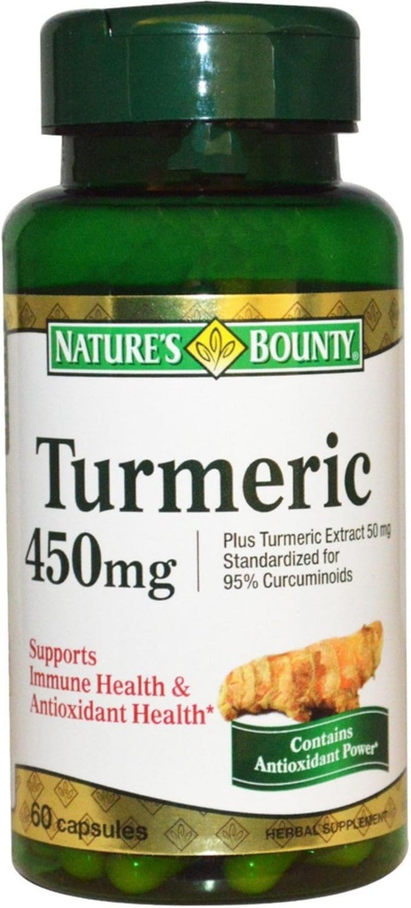 Nature's Bounty Turmeric Capsules 60 Kapseln (Pack von 2)
