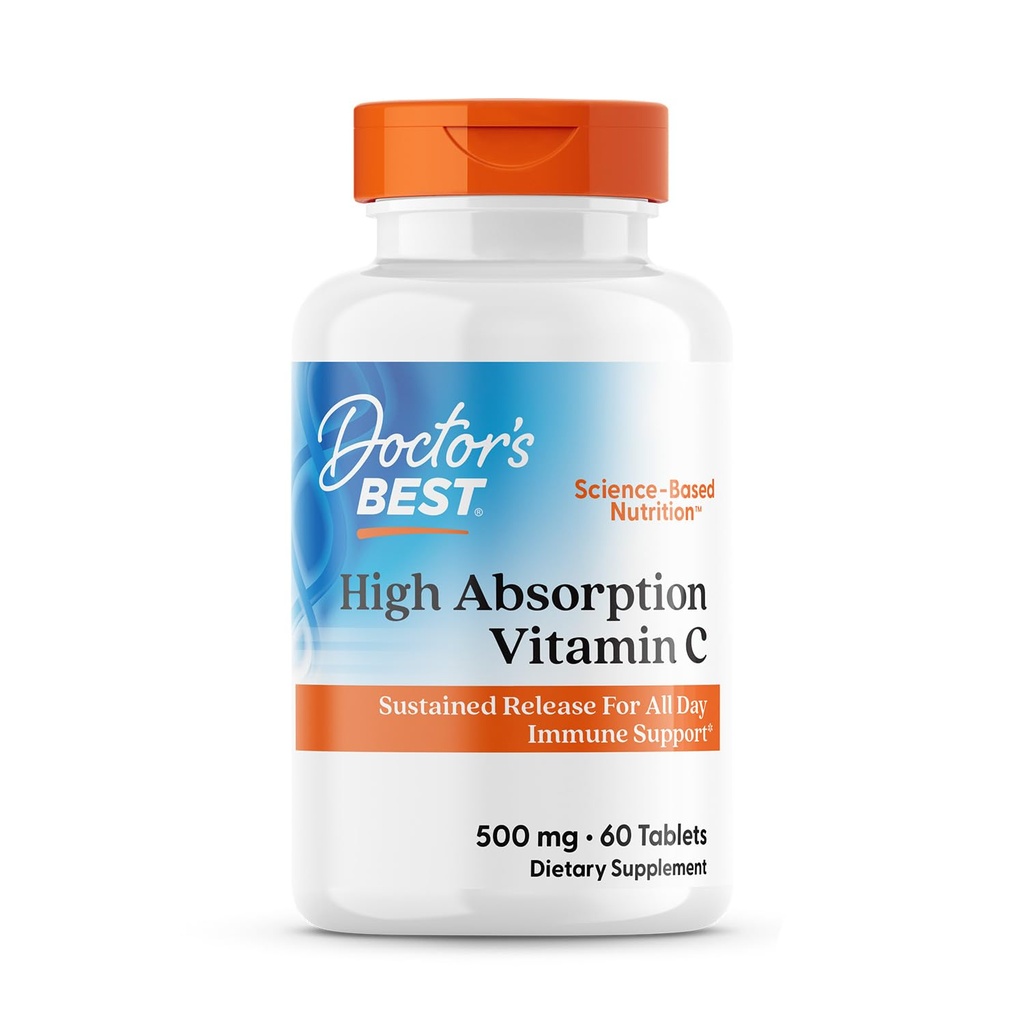 Ärzte Beste hohe Absorption Vitamin C mit PureWay-C, Sustained Release für alle Tage Immununterstützung, Non-GMO, Glutenfrei, Sojafrei, Vegan 60 Tabletten
