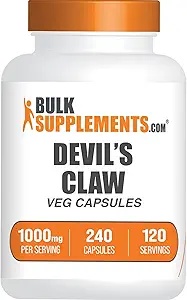 BulkSupplements.com Teufelskralle Extrakt Kapseln - Teufel Krallen Krallen Kräuterergänzung, Teufelskralle Kapseln - Vegan & Gluten Free, 2 Kapseln pro Servieren, 240 Veg Kapseln (Pack von 1)