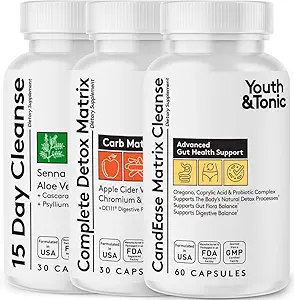Jugend & Tonic CandEase Matrix und komplette Detox Matrix und 15 Tage Colon reinigen Bundle 3 Pack