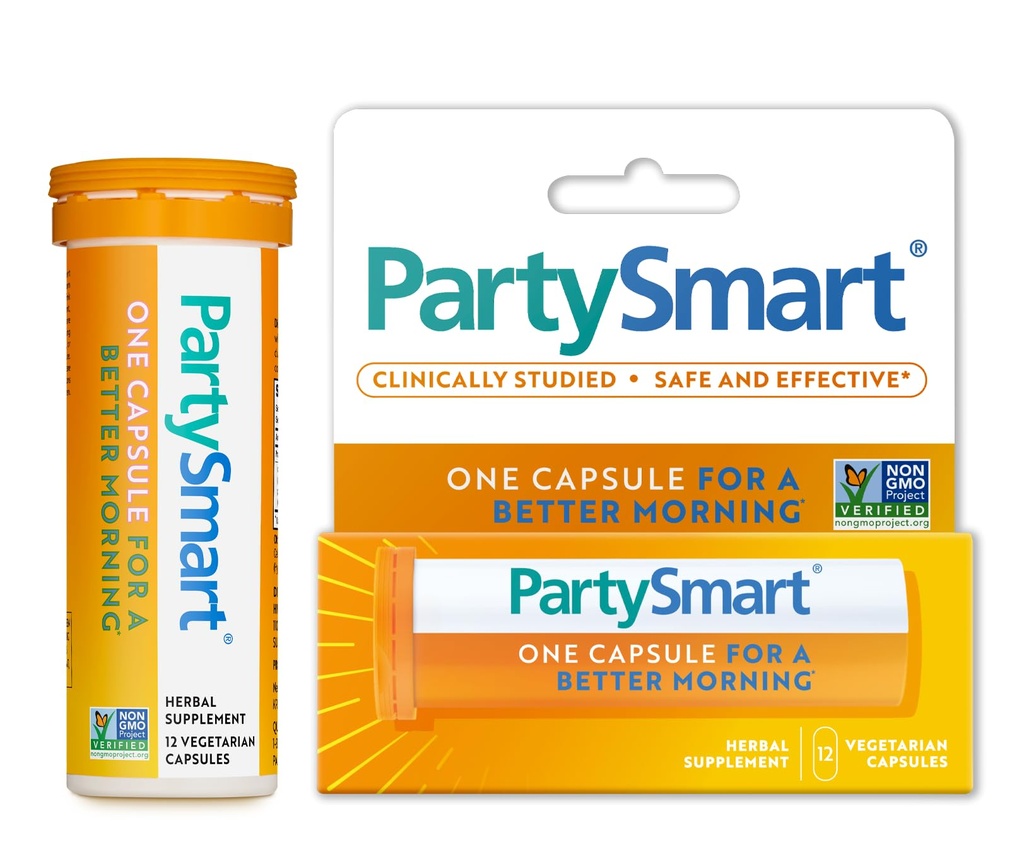 Himalaya PartySmart, 12 Kapsel Tube - Alkohol Breakdown Liver Unterstützung für einen besseren Morgen nach dem Trinken - Pflanzenbasiert, Vegan, Non-GMO, Glutenfrei, Klinisch untersucht