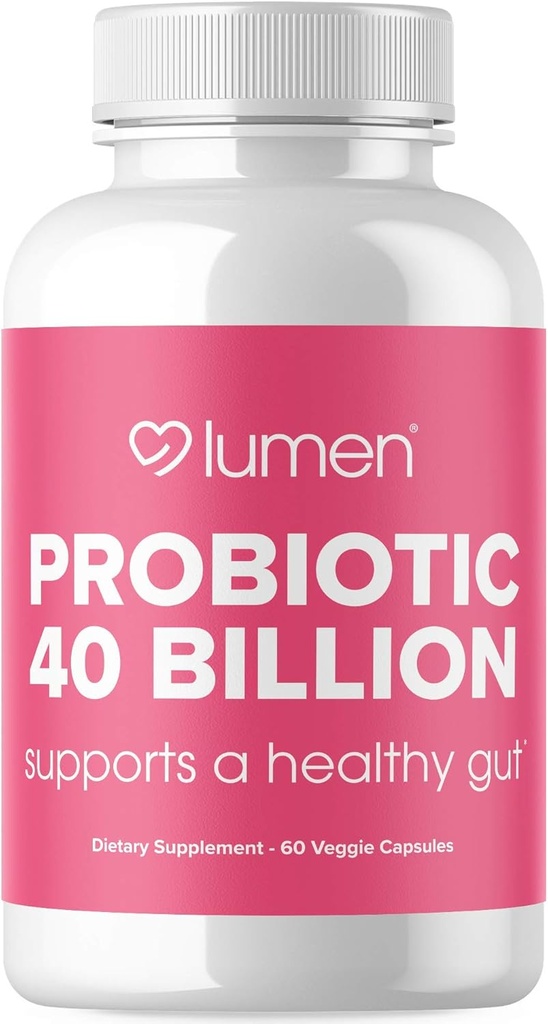 Lumen Naturals Probiotics 40 Billion CFU | Probiotics for Women & Men | Supports Digestion, Gut Health & Immune System with Digestive Enzymes - 60 Veggie Count