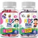 Eisengummis für Kinder & Zink Gummi für Kinder. Eisen Vitamine mit Vitamin C. Zink Kaugummi für Immununterstützung - Leistungsstarke natürliche Antioxidante Non-GMO Ergänzung für Kinder Männer Frau Erwachsene