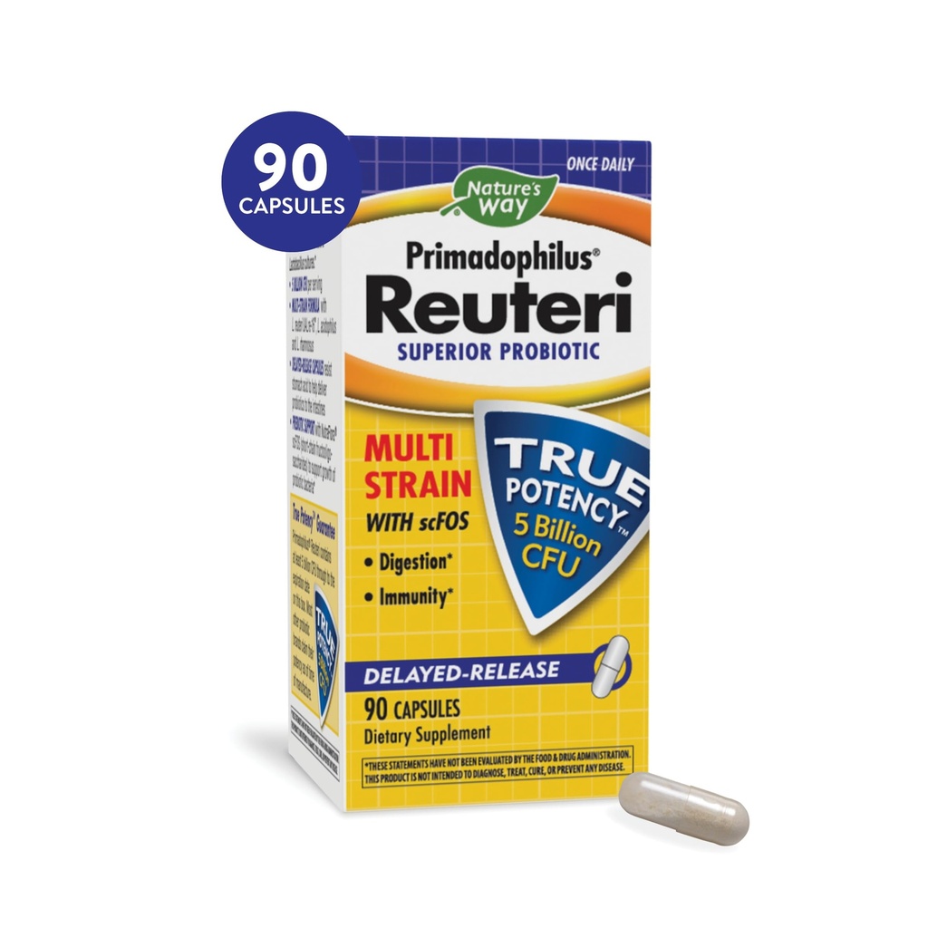 Nature's Way Primadophilus Reuteri Probiotics, 5 Billion CFU, 90 Kapseln