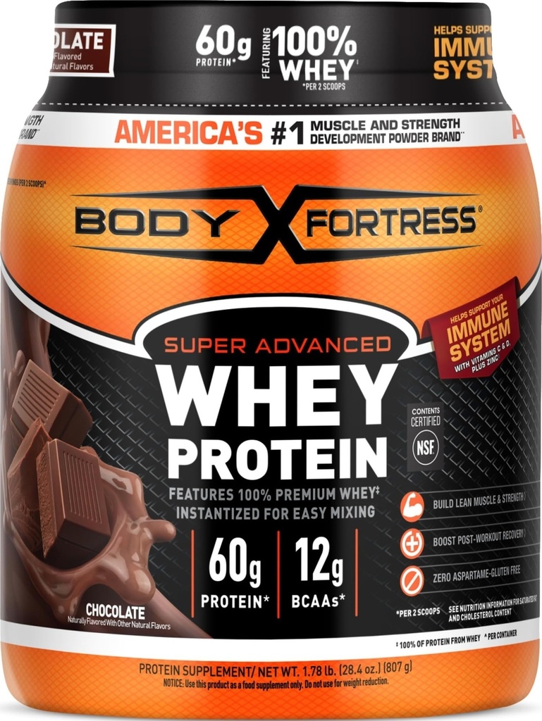 Body Fortress 100% Whey, Premium Protein Pulver, Schokolade, 1.78lbs