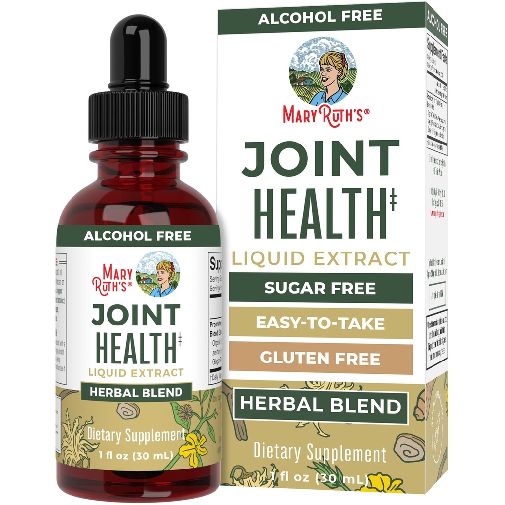 MaryRuth Organics Joint Health Liquid Extract | Four Herbal Blend Liquid Drops | Ginger Root | Licorice Root | Cats Claw | Devils Claw | Vegan | Non GMO | Alkohol Free Tincture | 30 Servivings