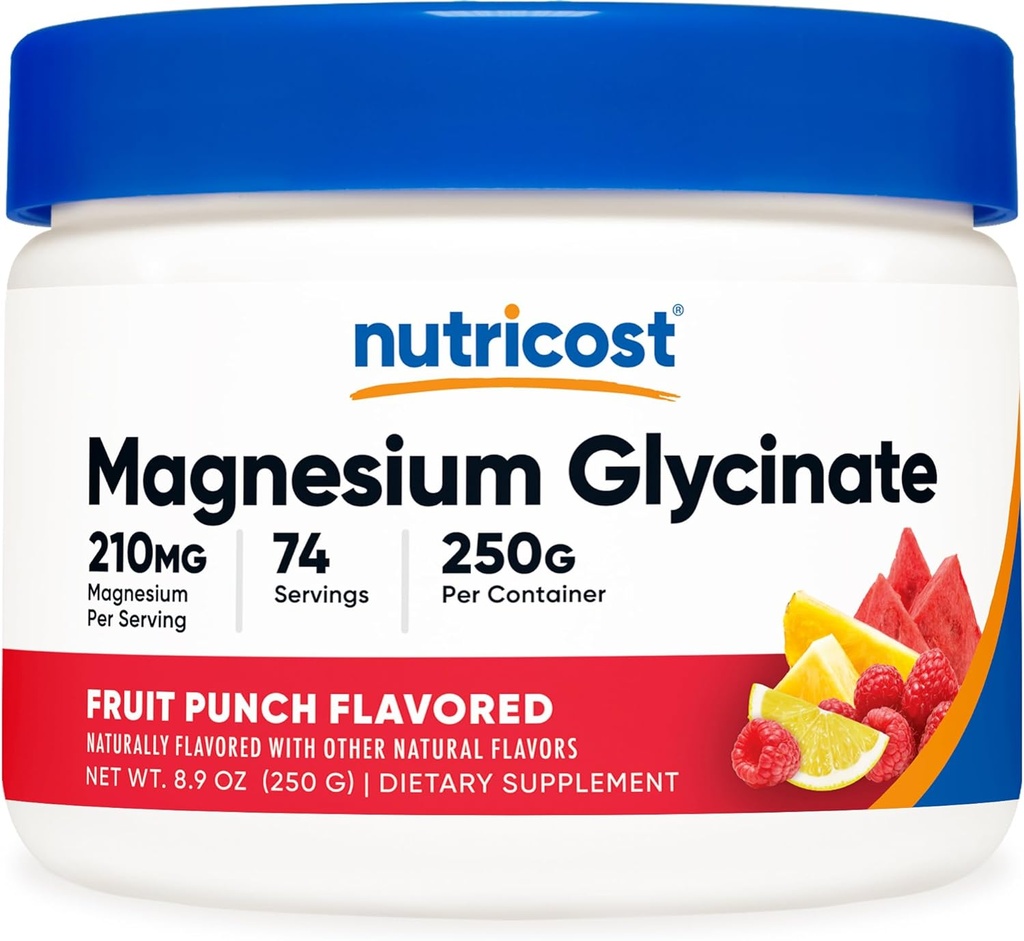 Nutricost Magnesium Glycinat Pulver (Fruit Punch, 250 Gramm)