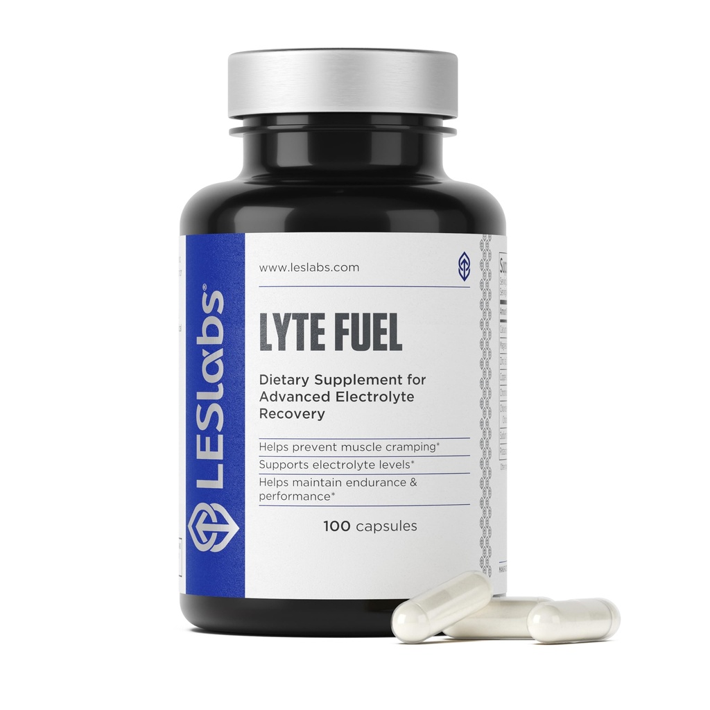 LES Labs Lyte Fuel – Elektrolyt-Ersatz, Endurance, Leistung, Muskel Cramping & Keto-Unterstützung – Magnesium, Zink, Kalium & Chrom – Non-GMO-Ergänzung – 100 Kapseln