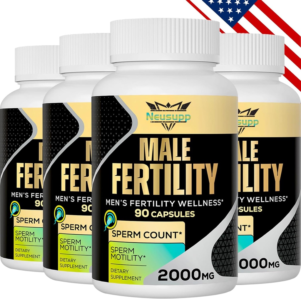 Fertilitätsergänzungsmittel für Männer, männliche pränatale Vitamine -Optimale Spermienzahl, Beweglichkeit und Stärke, 2000MG Mens Fertilitätsergänzungsmittel mit Maca Root, Zink & Folate für Empfängnis - Packungen von 4